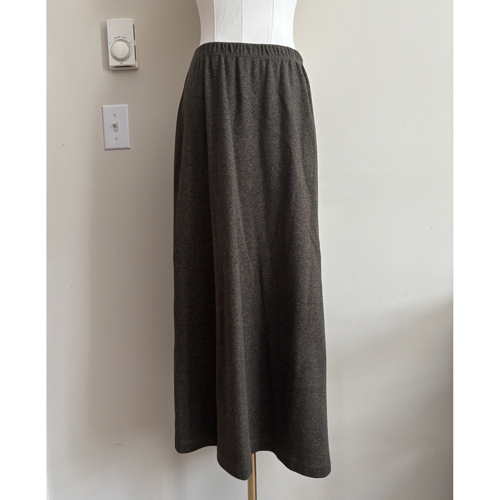 Vintage LL Bean Skirt Size Small Pull On Elastic Waist Cotton Green 90s Grunge